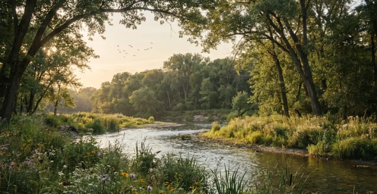 Complex ecosystem showcasing interconnected biodiversity elements in natural habitat