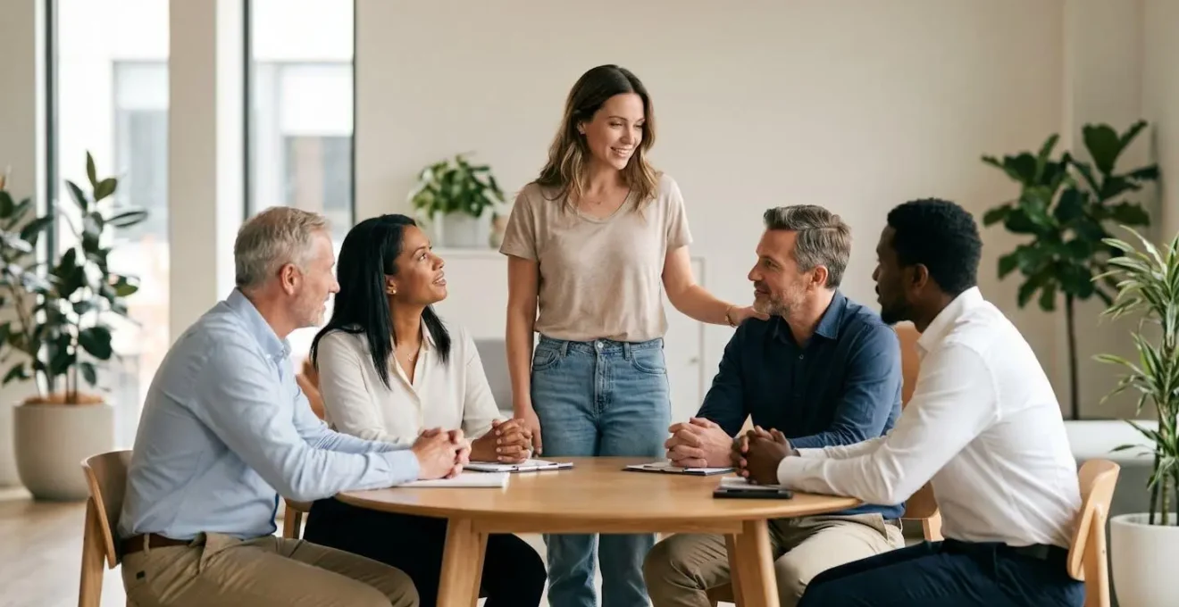 Professional team navigating organizational change with transparent leadership and collaborative atmosphere