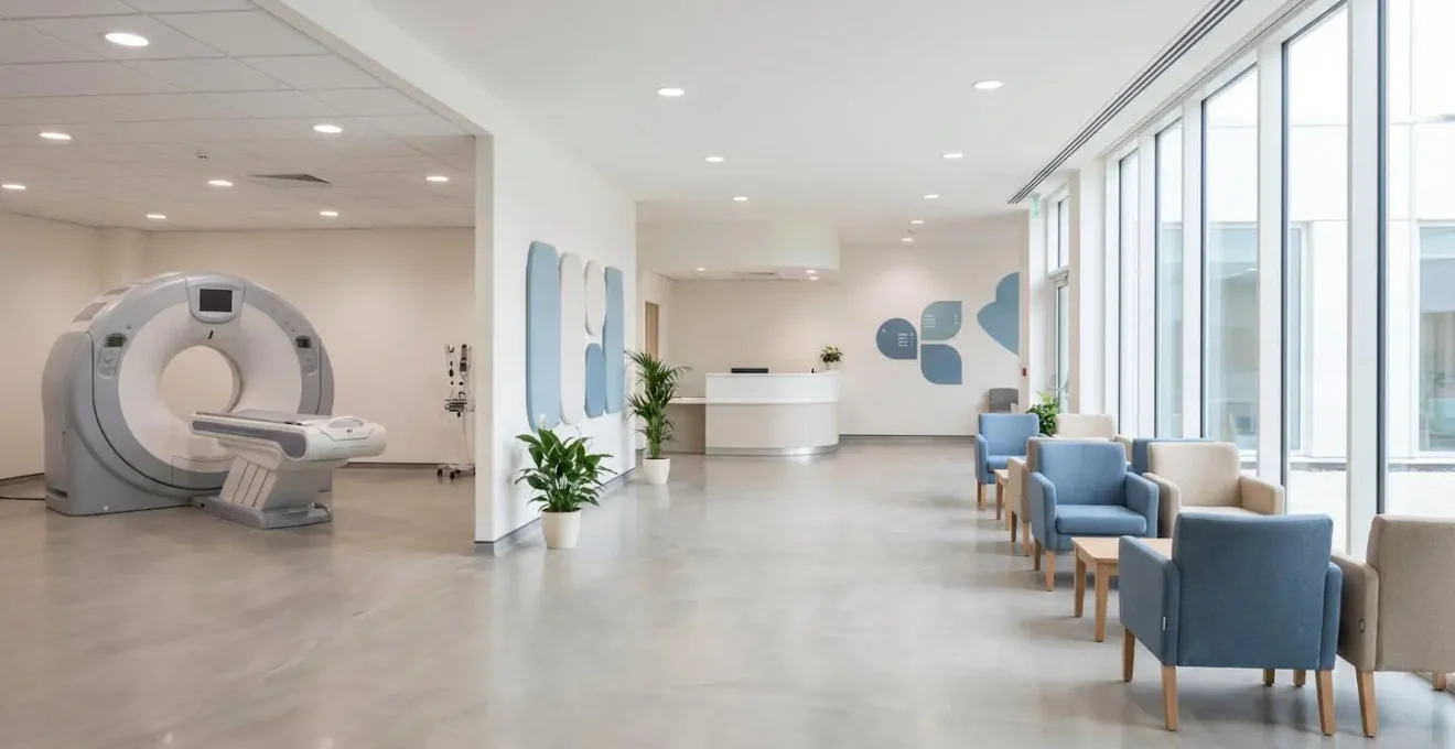 Modern clinical diagnostic equipment in a community healthcare setting with patient-centered design